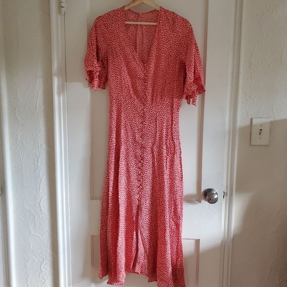 Rayon Dress Floral Print Tie Sleeves - Picture 5 of 9